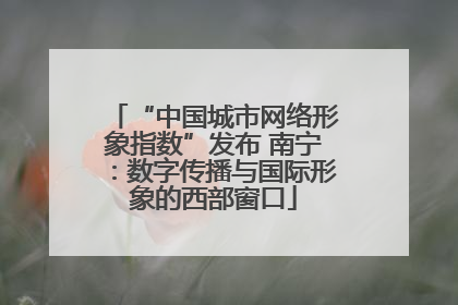 “中国城市网络形象指数”发布 南宁：数字传播与国际形象的西部窗口