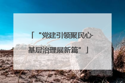 “党建引领聚民心·基层治理展新篇”