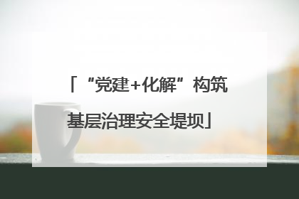 “党建+化解”构筑基层治理安全堤坝