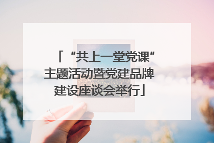 “共上一堂党课”主题活动暨党建品牌建设座谈会举行