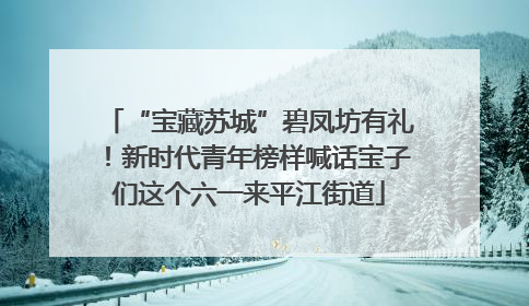 “宝藏苏城”碧凤坊有礼！新时代青年榜样喊话宝子们这个六一来平江街道