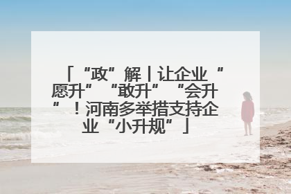 “政”解丨让企业“愿升”“敢升”“会升”！河南多举措支持企业“小升规”