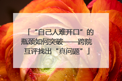 “自己人难开口”的瓶颈如何突破——跨院互评找出“真问题”
