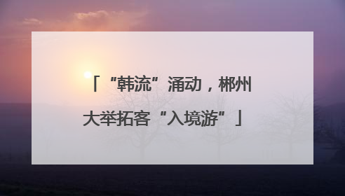 “韩流”涌动，郴州大举拓客“入境游”