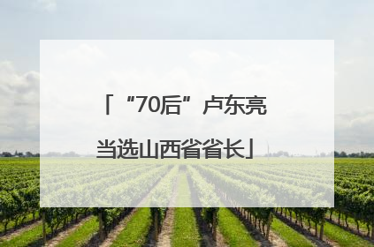 “70后”卢东亮当选山西省省长