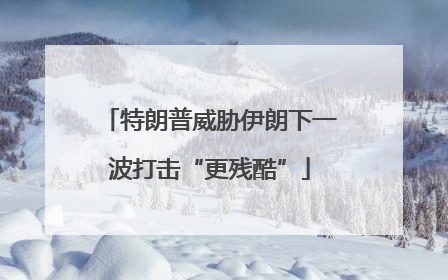 特朗普威胁伊朗下一波打击“更残酷”