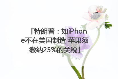 特朗普：如iPhone不在美国制造 苹果须缴纳25%的关税