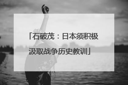 石破茂：日本须积极汲取战争历史教训