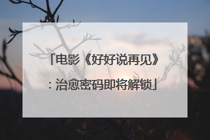 电影《好好说再见》：治愈密码即将解锁