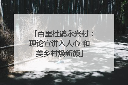 百里杜鹃永兴村：理论宣讲入人心 和美乡村焕新颜
