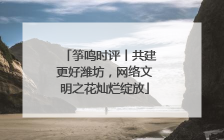 筝鸣时评丨共建更好潍坊，网络文明之花灿烂绽放