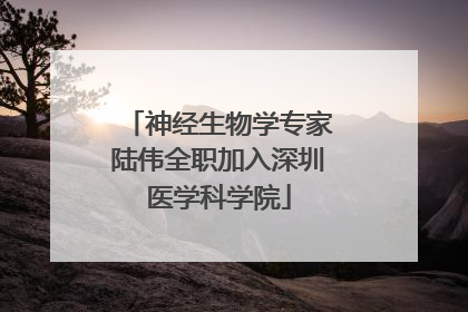 神经生物学专家陆伟全职加入深圳医学科学院