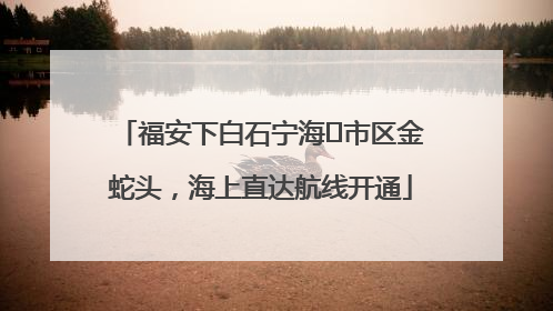 福安下白石宁海⇆市区金蛇头，海上直达航线开通