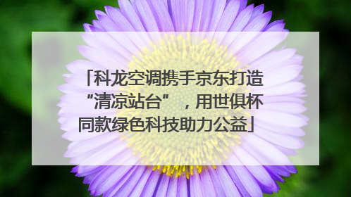 科龙空调携手京东打造“清凉站台”，用世俱杯同款绿色科技助力公益