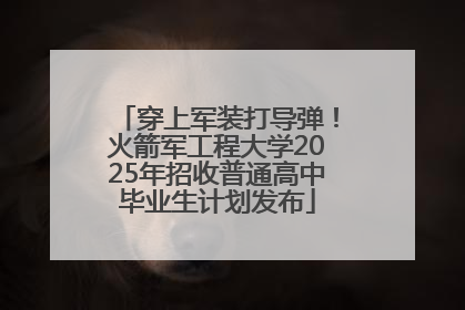 穿上军装打导弹！火箭军工程大学2025年招收普通高中毕业生计划发布