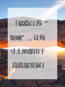端稳江苏“饭碗”，让每寸土地都用于高质量发展