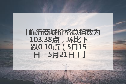 临沂商城价格总指数为103.38点，环比下跌0.10点（5月15日—5月21日）