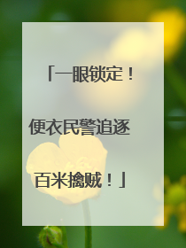 一眼锁定！便衣民警追逐百米擒贼！