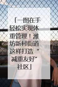 一图在手轻松实现体重管理！潍坊新村街道这样打造“减重友好”社区