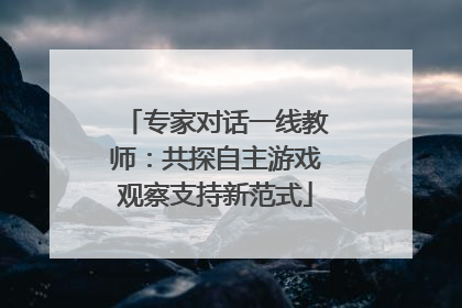 专家对话一线教师：共探自主游戏观察支持新范式