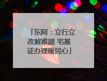 东阿：立行立改解难题 宅基证办理暖民心