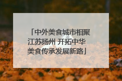 中外美食城市相聚江苏扬州 开拓中华美食传承发展新路