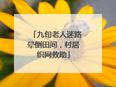 九旬老人迷路晕倒田间，村居织网救助