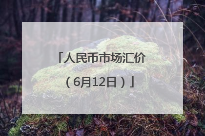 人民币市场汇价（6月12日）