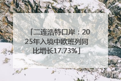 二连浩特口岸：2025年入境中欧班列同比增长17.73%