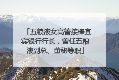 五粮液女高管接棒宜宾银行行长，曾任五粮液副总、董秘等职