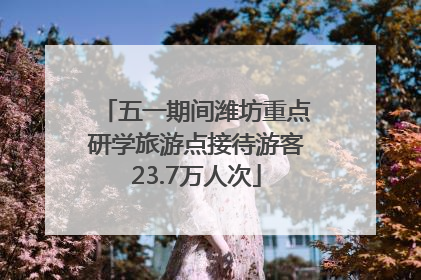 五一期间潍坊重点研学旅游点接待游客23.7万人次