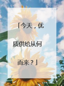 今天，优质供给从何而来？