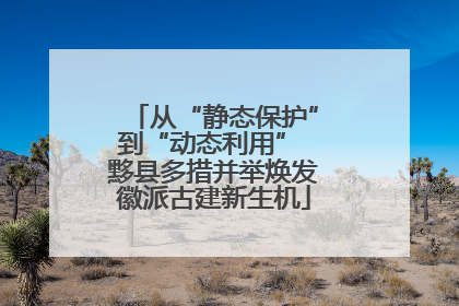 从“静态保护”到“动态利用” 黟县多措并举焕发徽派古建新生机