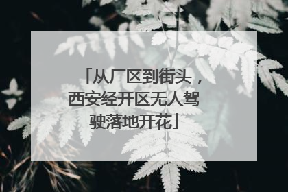 从厂区到街头，西安经开区无人驾驶落地开花
