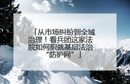从市场纠纷到全域治理！看兵团这家法院如何织就基层法治 “防护网”