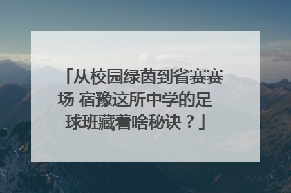 从校园绿茵到省赛赛场 宿豫这所中学的足球班藏着啥秘诀？