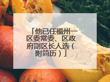 他已任福州一区委常委、区政府副区长人选（附简历）