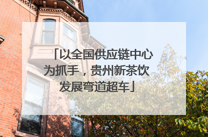 以全国供应链中心为抓手，贵州新茶饮发展弯道超车