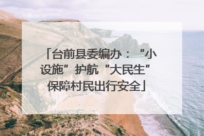 台前县委编办：“小设施”护航“大民生” 保障村民出行安全