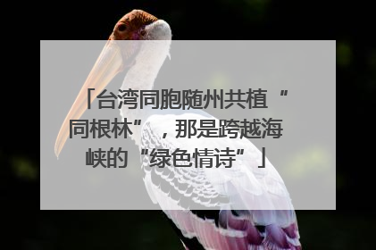 台湾同胞随州共植“同根林”，那是跨越海峡的“绿色情诗”
