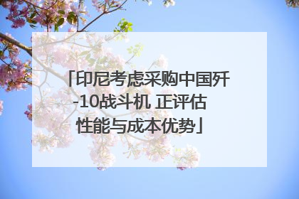 印尼考虑采购中国歼-10战斗机 正评估性能与成本优势