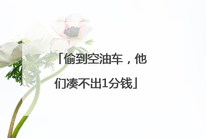 偷到空油车，他们凑不出1分钱