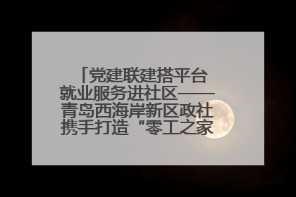 党建联建搭平台 就业服务进社区——青岛西海岸新区政社携手打造“零工之家”就业服务新阵地