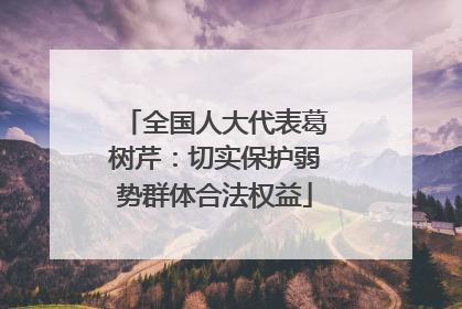 全国人大代表葛树芹：切实保护弱势群体合法权益