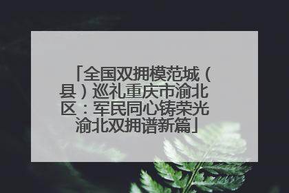 全国双拥模范城（县）巡礼重庆市渝北区：军民同心铸荣光 渝北双拥谱新篇