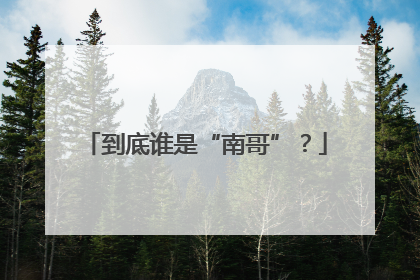 到底谁是“南哥”？