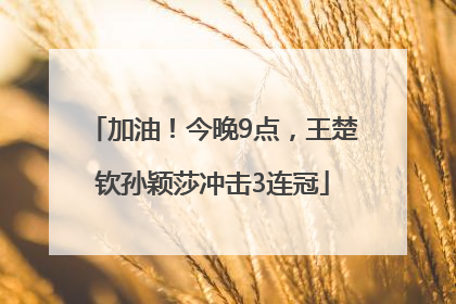 加油！今晚9点，王楚钦孙颖莎冲击3连冠