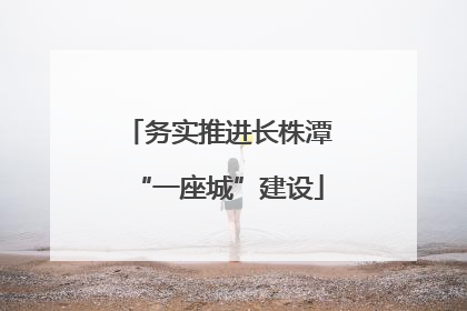 务实推进长株潭“一座城”建设