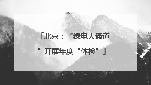 北京：“绿电大通道”开展年度“体检”