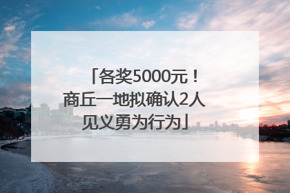 各奖5000元！商丘一地拟确认2人见义勇为行为